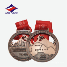 China style hollow out souvenir medal with ribbon